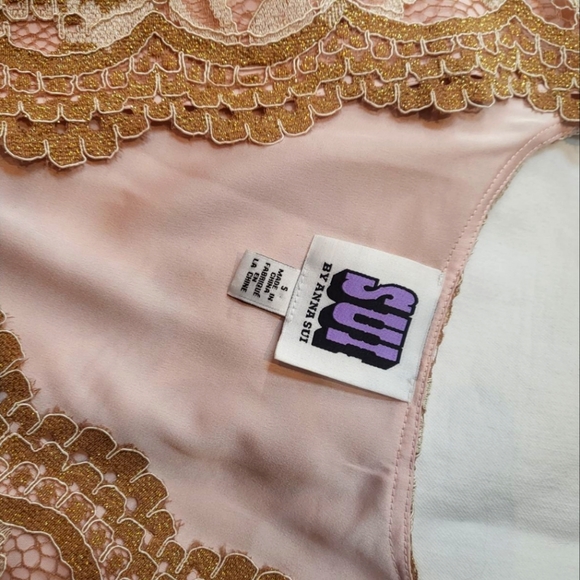 Anna Sui Gold and pink lace dress - Picture 4 of 4